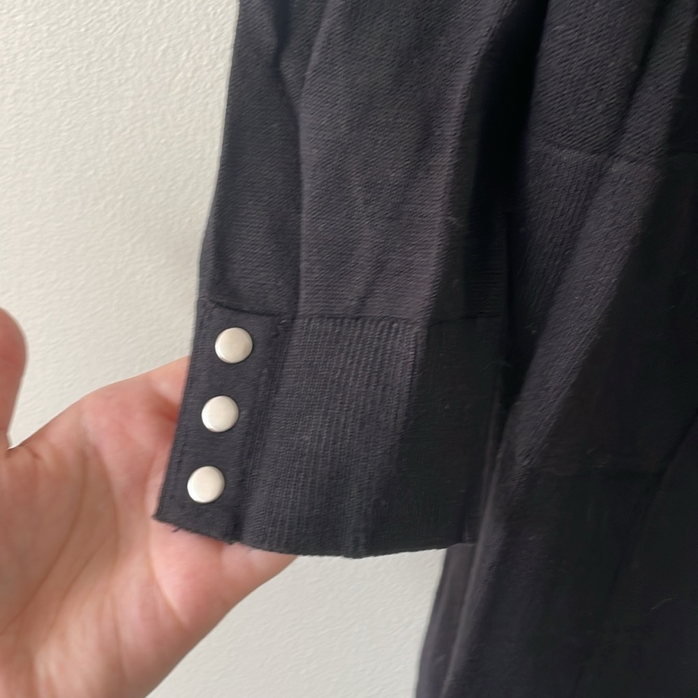 lightweight black cardigan with elbow buttons - Picture 3 of 5